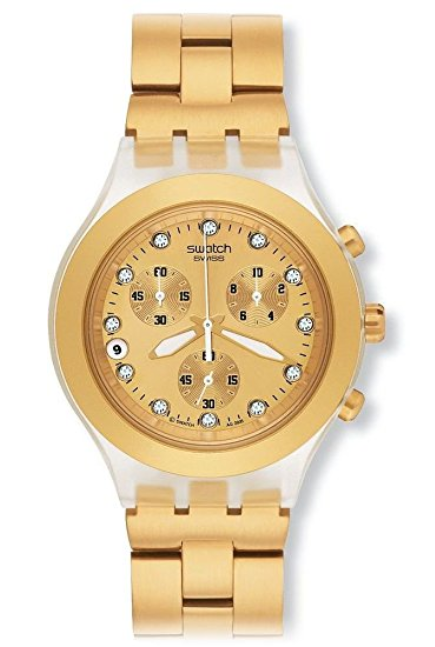 Swatch Men’s SVCK4032G Stainless Steel Analog Watch with Gold-Tone Dial Swatch Watches